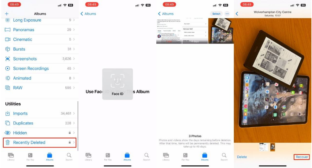 开封苹果14维修分享 iPhone14 上恢复已删除的照片 