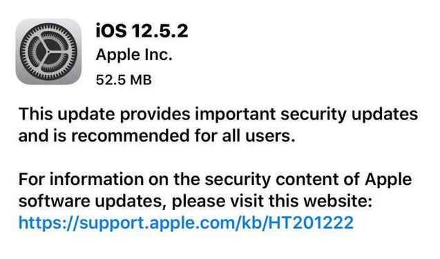 开封苹果手机维修分享iOS12.5.2发布，建议所有老苹果用户安装 